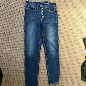 Banana Republic high rise skinny jeans (with stretch!) button fly.